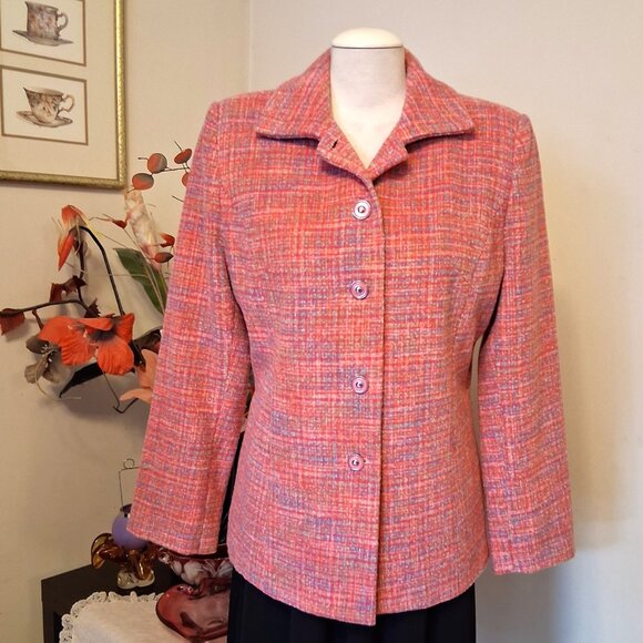 NWT Women’s Lined Pink Blazer Jacket Spring Fall Winter Jackets Tag Size 12 L - Picture 2 of 9